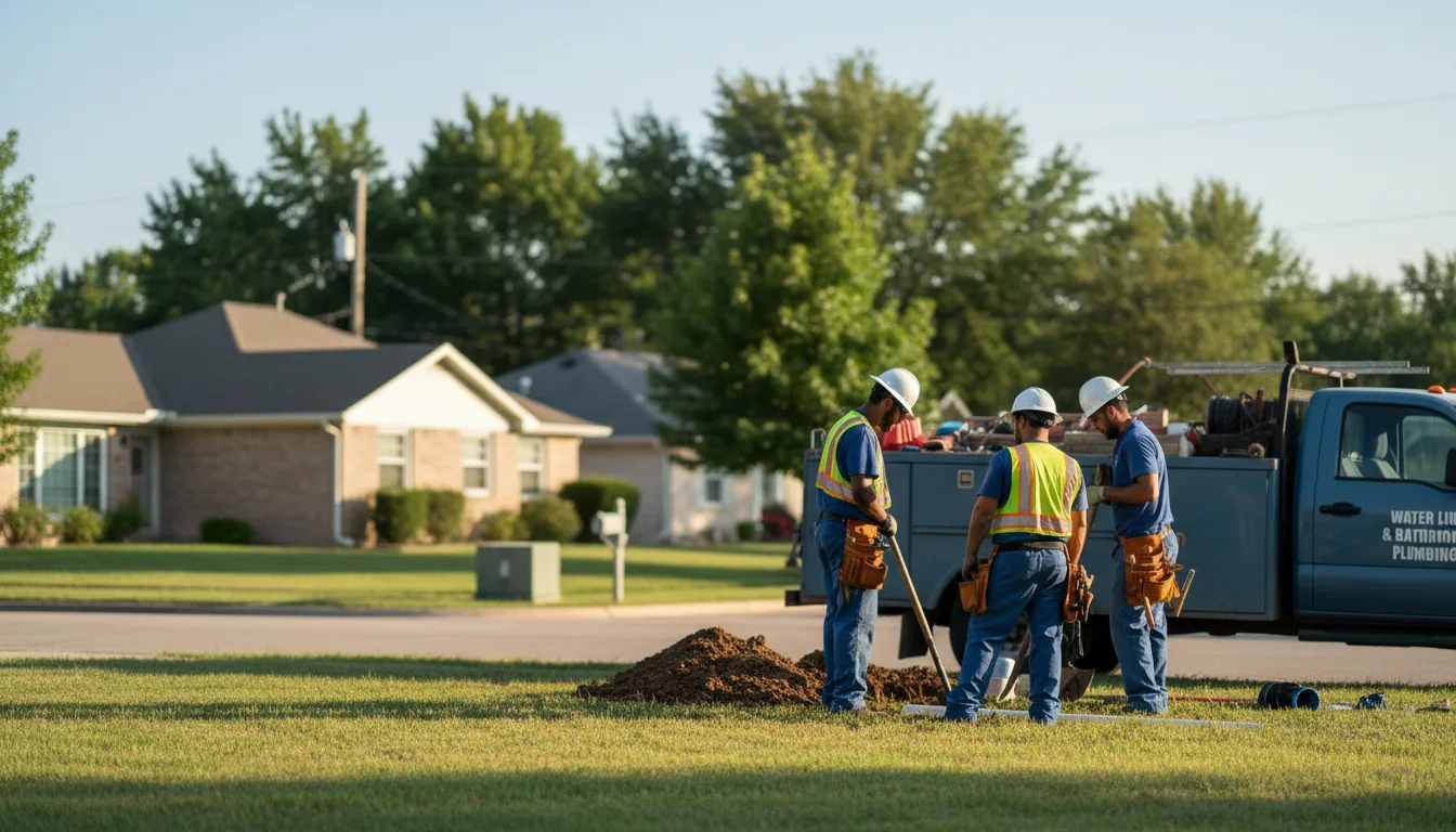 Residential water line and bathroom plumbing service in Terrytown, NE